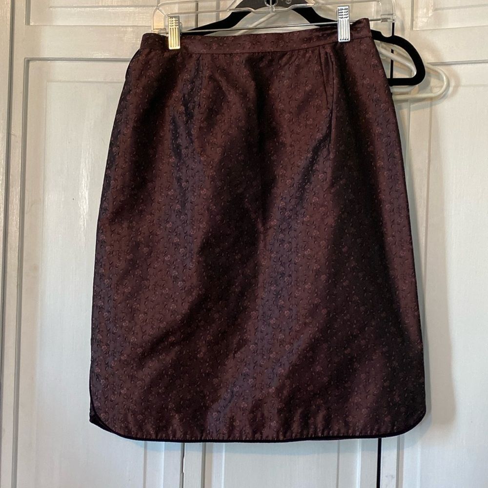 SOLE floral silk Pencil skirt with velvet accent - Size 6